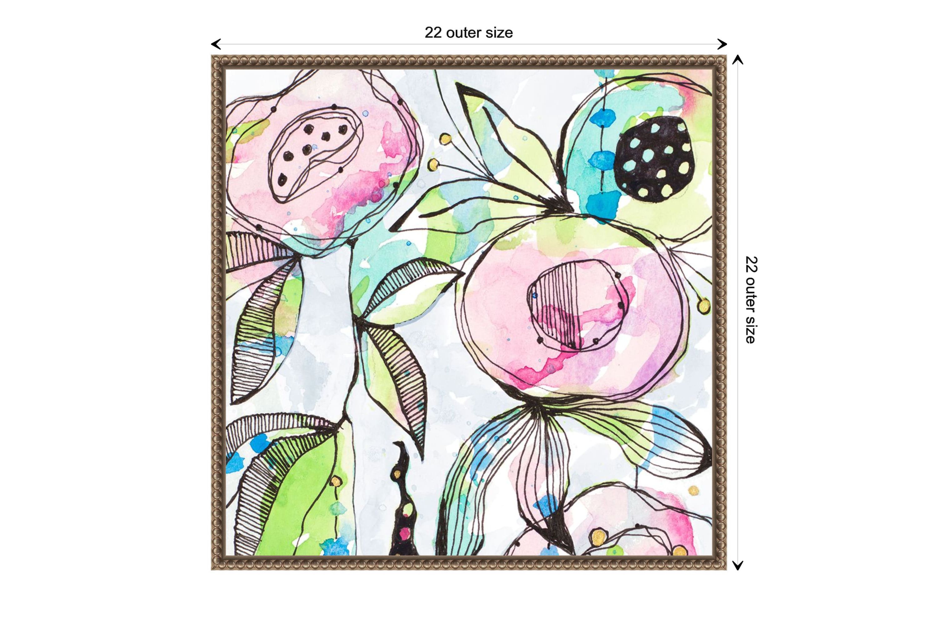 Blooming Summer Flowers Framed Canvas Wall Art Print
