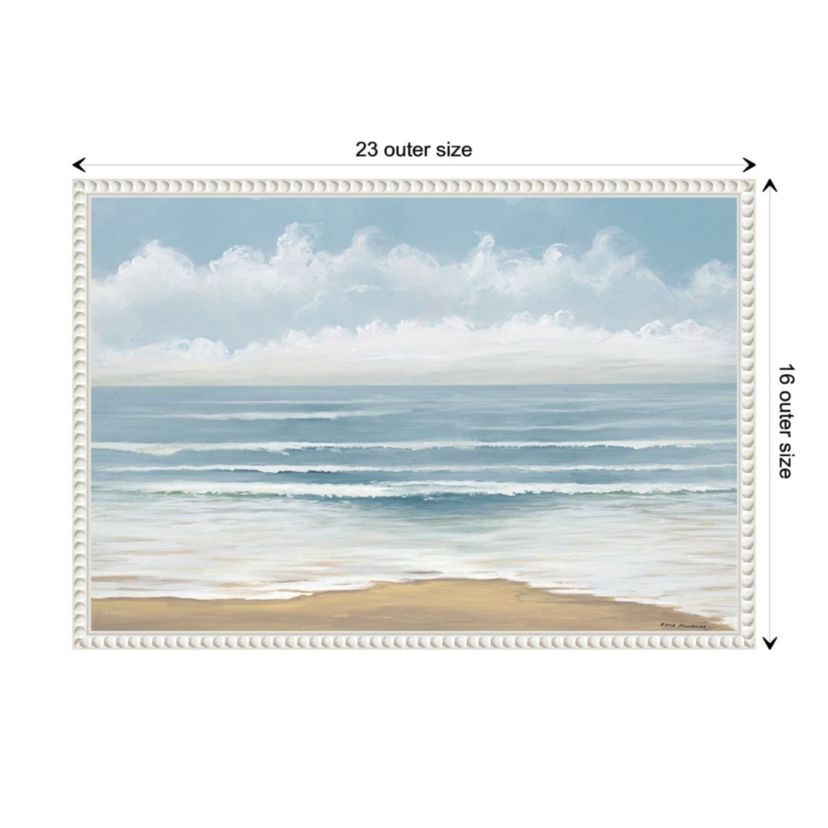Smooth Beach Waves Framed Canvas Wall Art Print