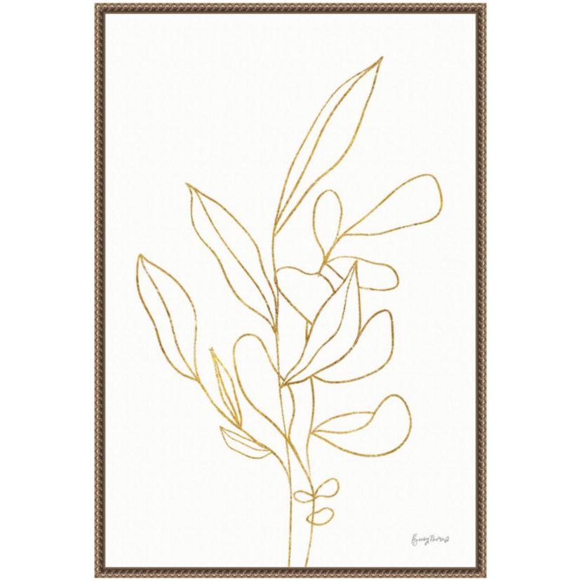 Rooted Florals V Gold Framed Canvas Wall Art Print
