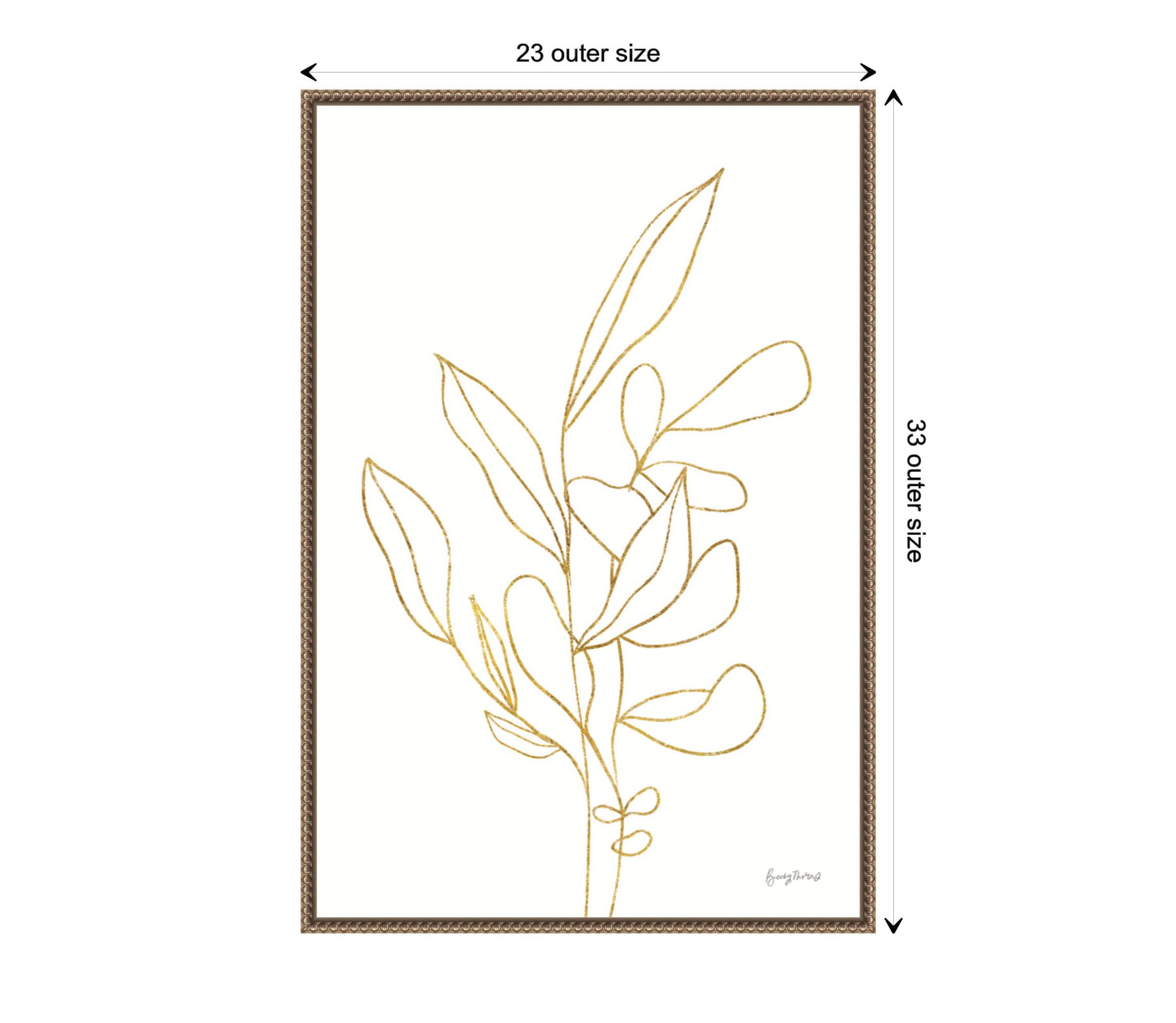Rooted Florals V Gold Framed Canvas Wall Art Print