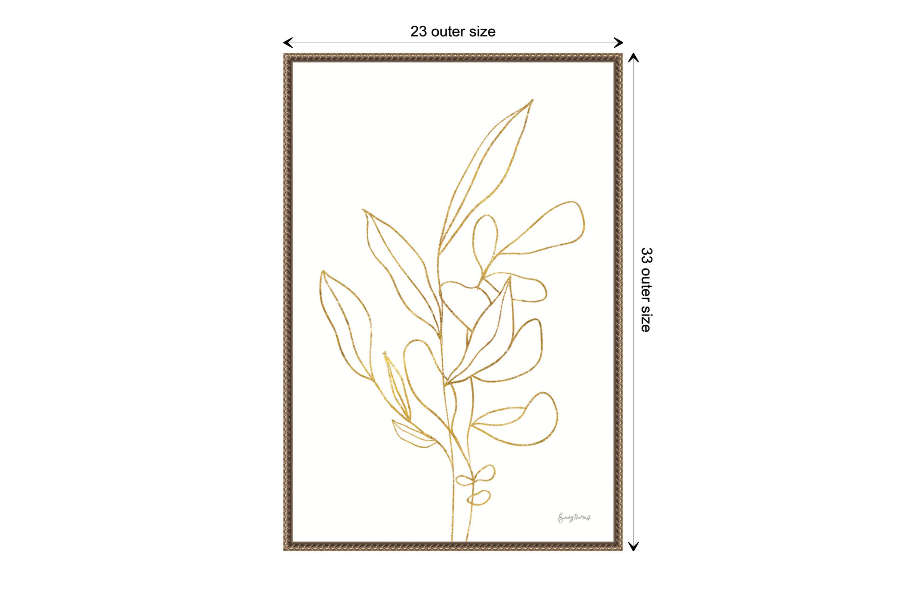 Rooted Florals V Gold Framed Canvas Wall Art Print