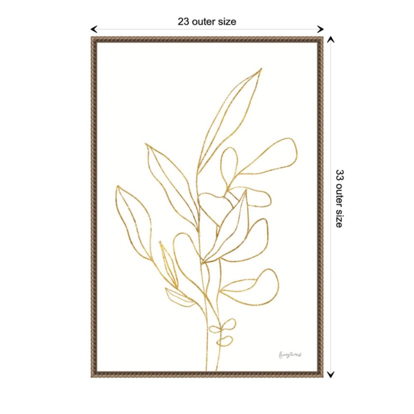Rooted Florals V Gold Framed Canvas Wall Art Print