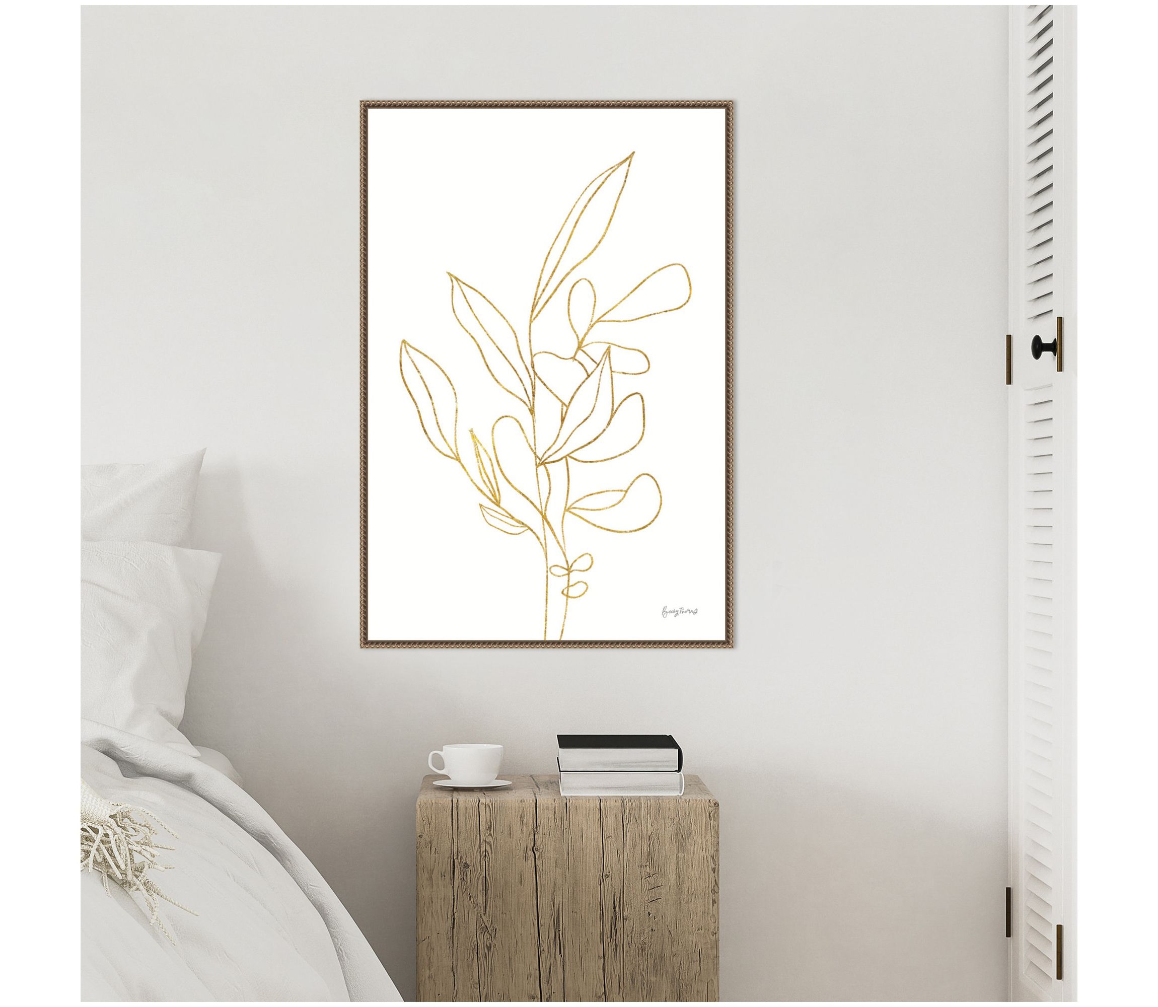 Rooted Florals V Gold Framed Canvas Wall Art Print