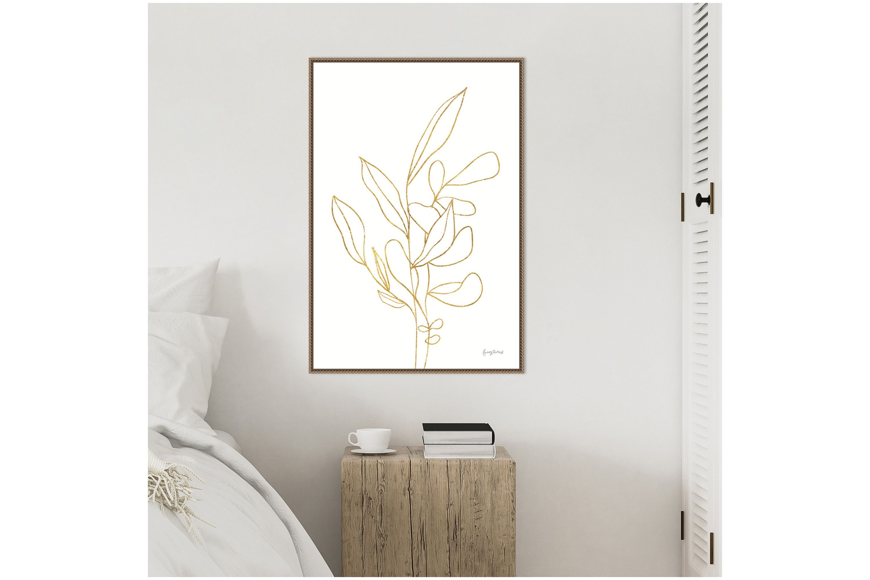 Rooted Florals V Gold Framed Canvas Wall Art Print