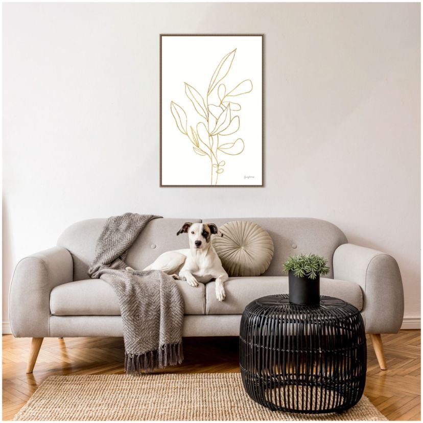 Rooted Florals V Gold Framed Canvas Wall Art Print