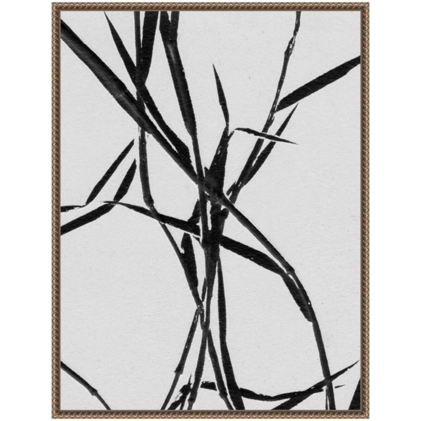 Grass Detail White Framed Canvas Wall Art Print
