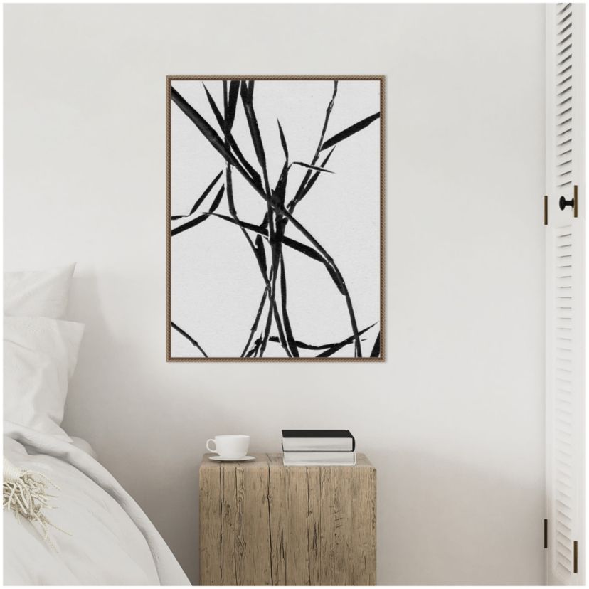 Grass Detail White Framed Canvas Wall Art Print