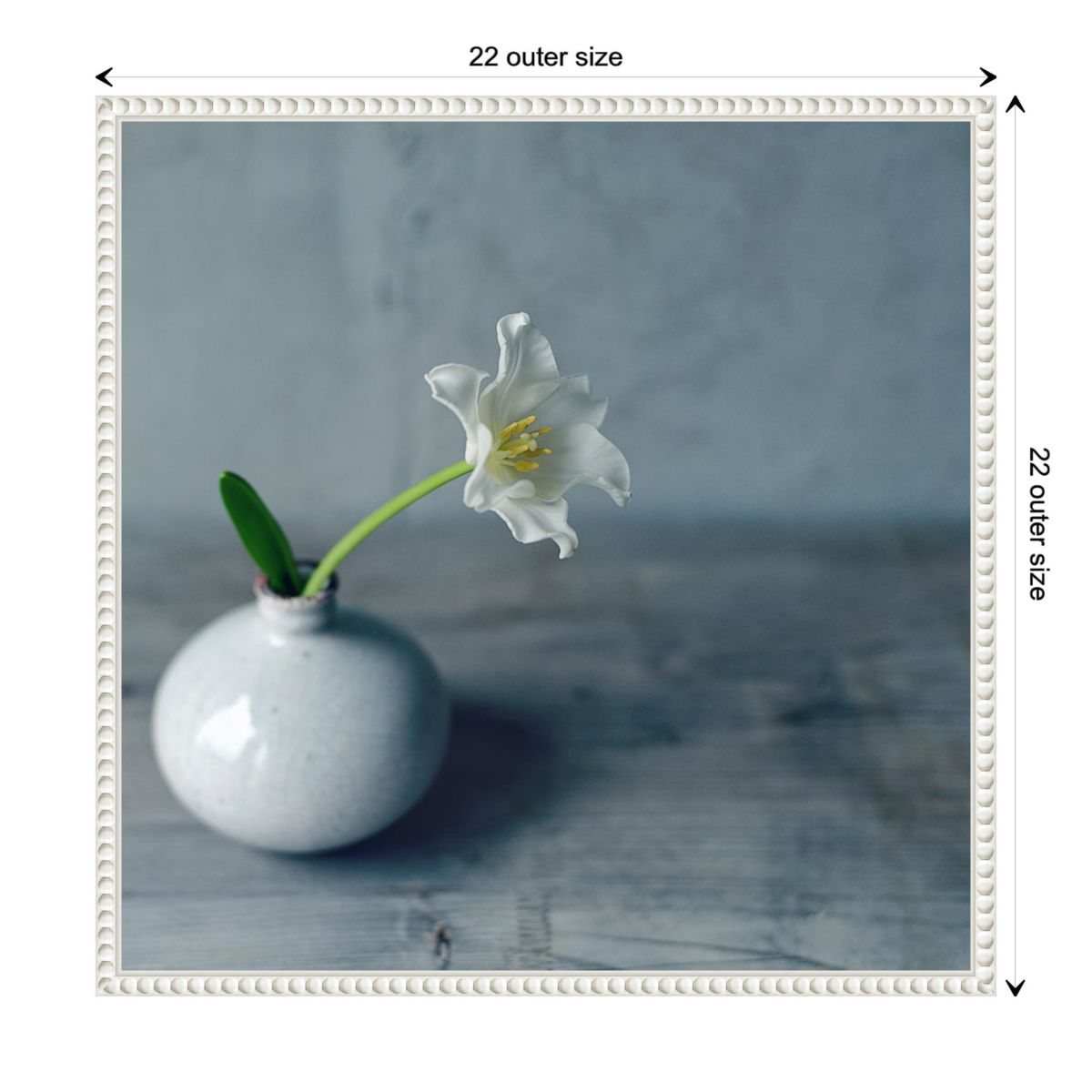 Single Bloom in Vase Framed Canvas Wall Art Print