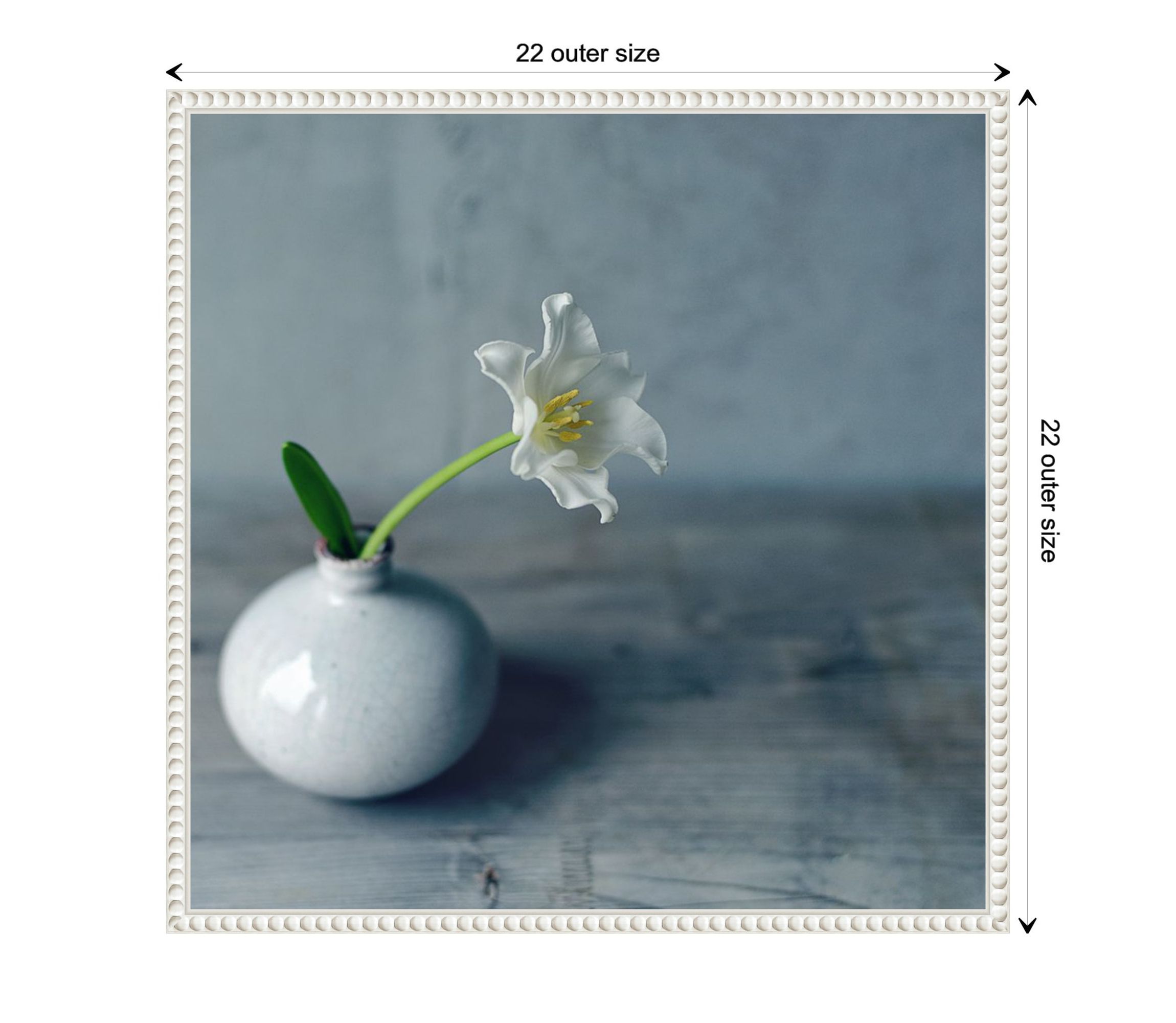Single Bloom in Vase Framed Canvas Wall Art Print
