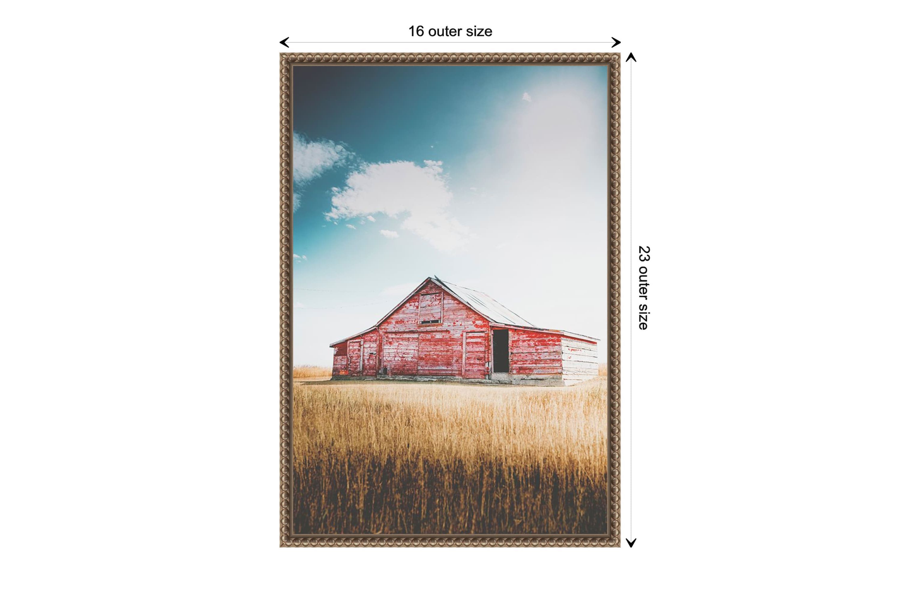 Country Barn Red Framed Canvas Wall Art Print