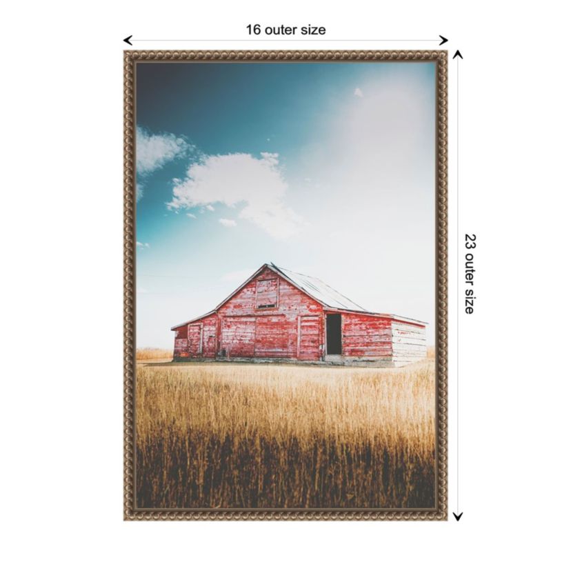 Country Barn Red Framed Canvas Wall Art Print