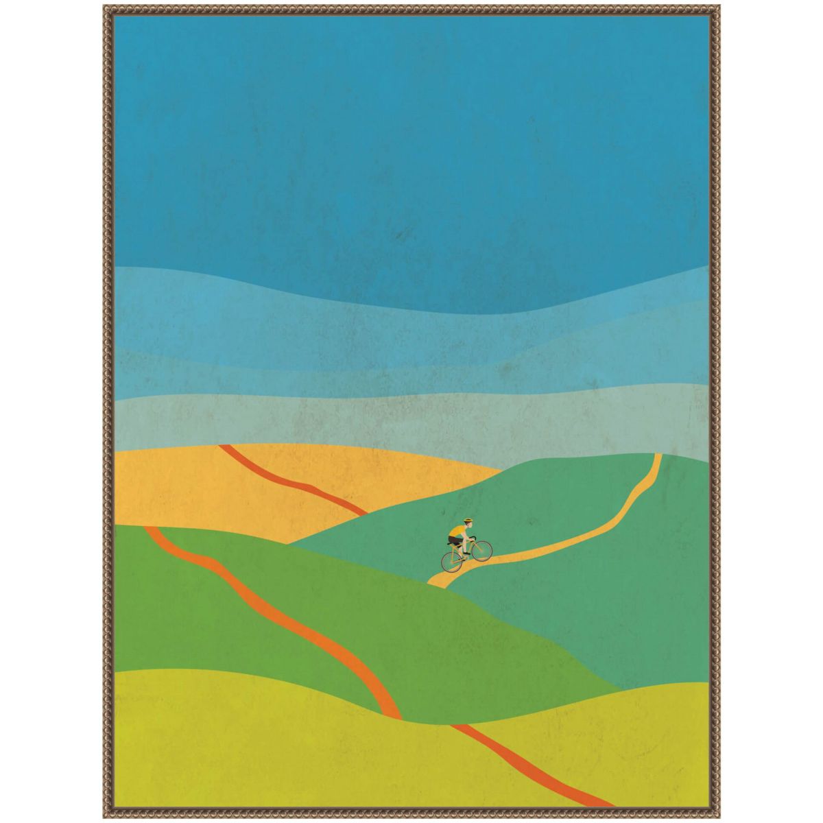 Evening Hill Climb Framed Canvas Wall Art Print