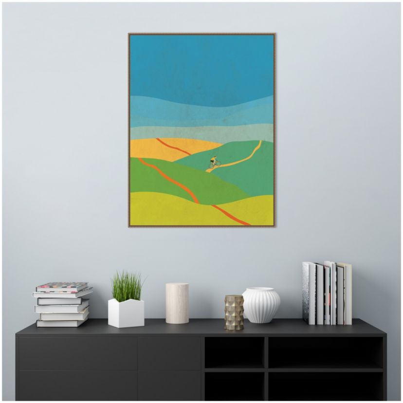 Evening Hill Climb Framed Canvas Wall Art Print