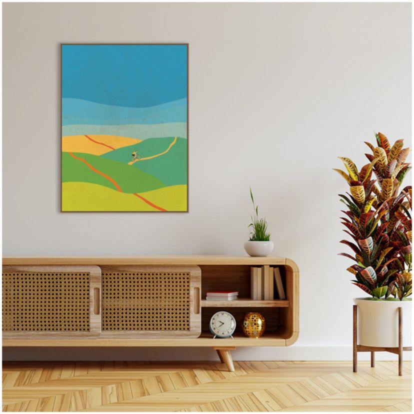 Evening Hill Climb Framed Canvas Wall Art Print