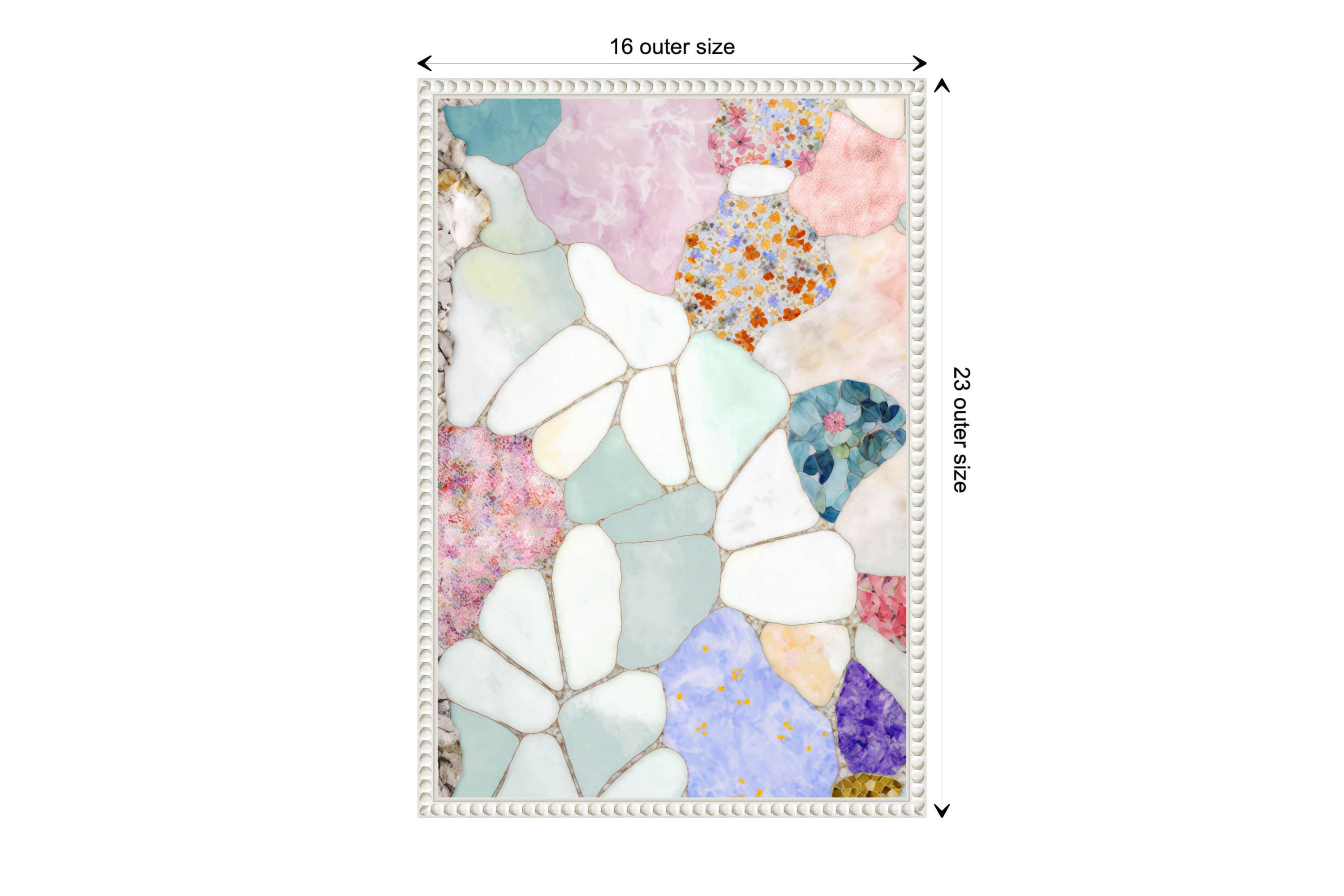 Floral Mosaic Framed Canvas Wall Art Print