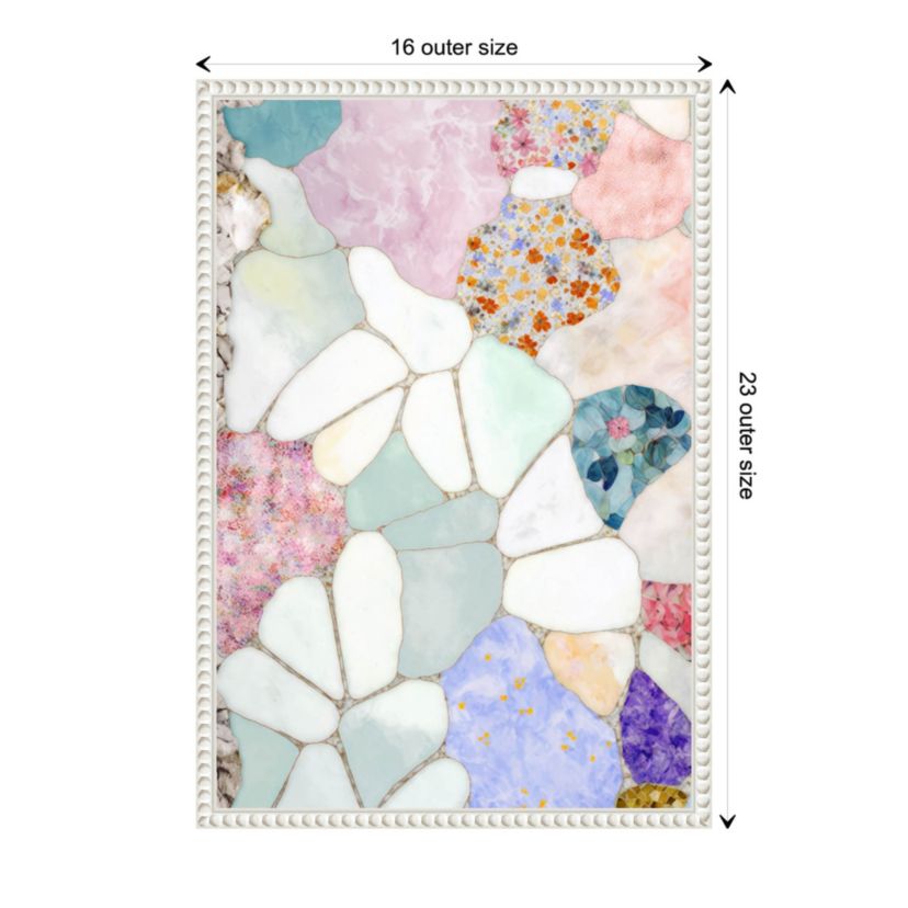 Floral Mosaic Framed Canvas Wall Art Print