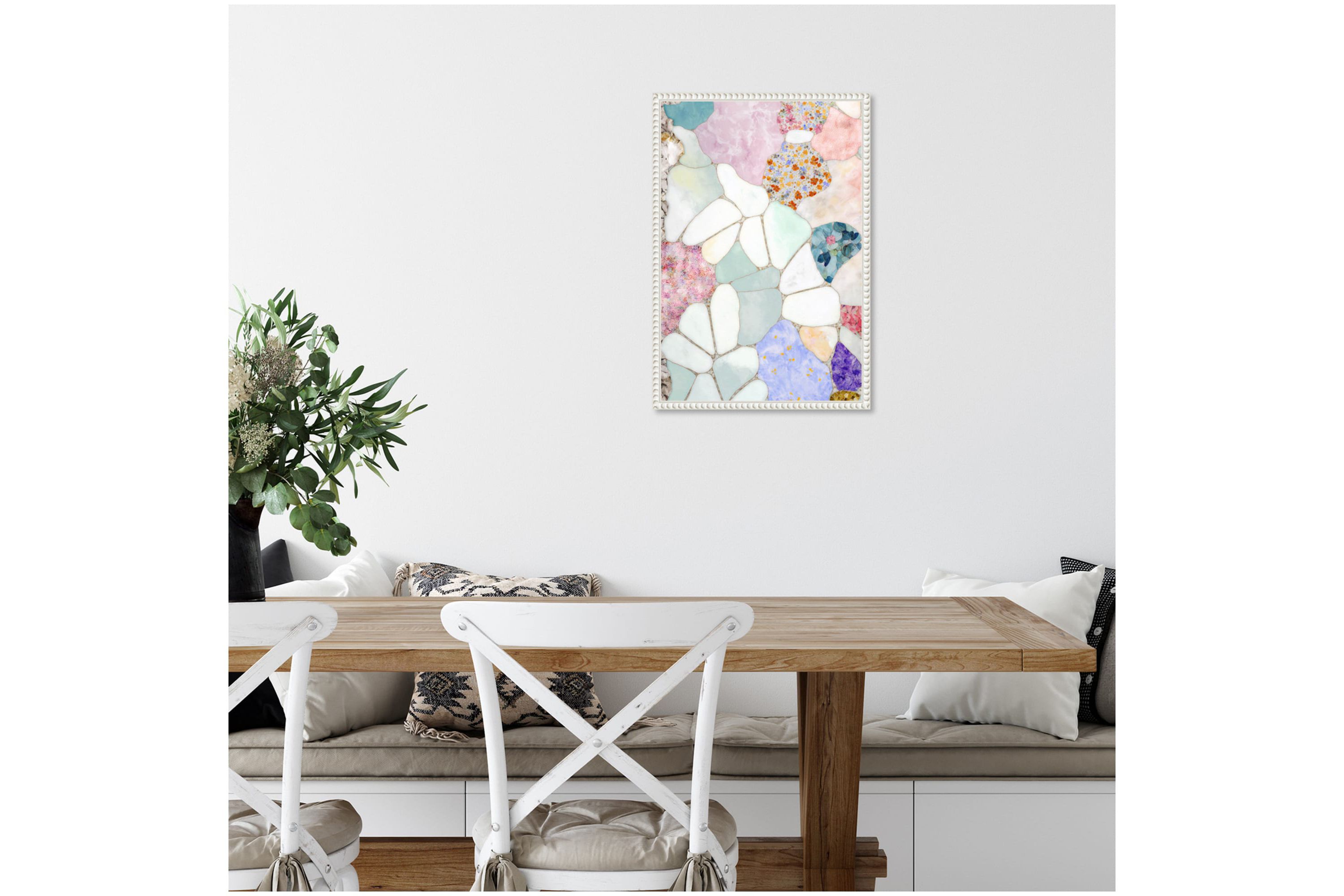Floral Mosaic Framed Canvas Wall Art Print