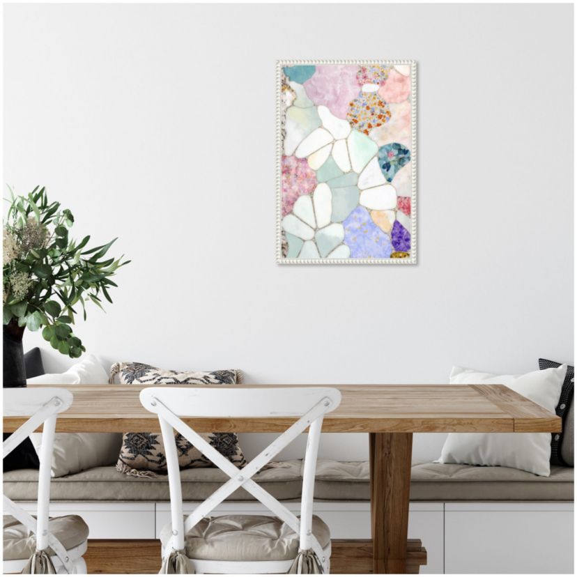 Floral Mosaic Framed Canvas Wall Art Print
