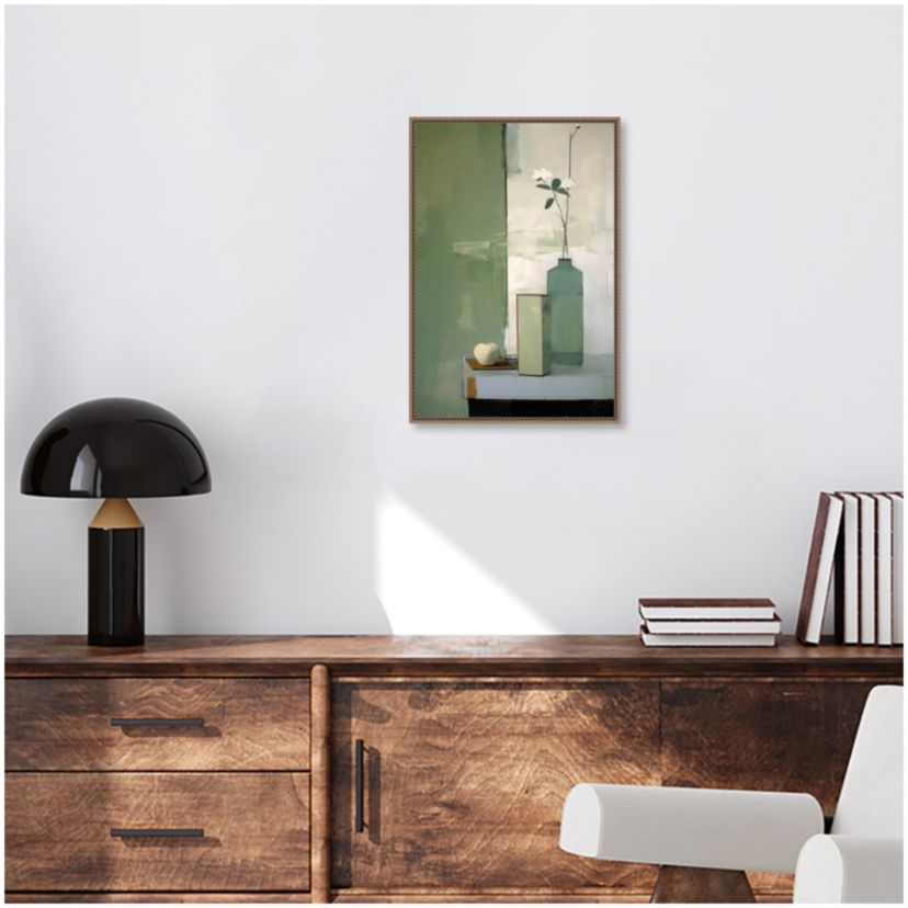Green Still Life Framed Canvas Wall Art Print