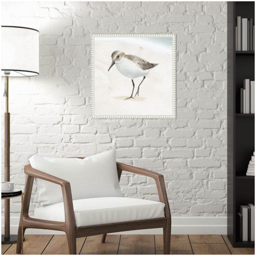 Sandpiper on the Beach II Framed Canvas Wall Art Print
