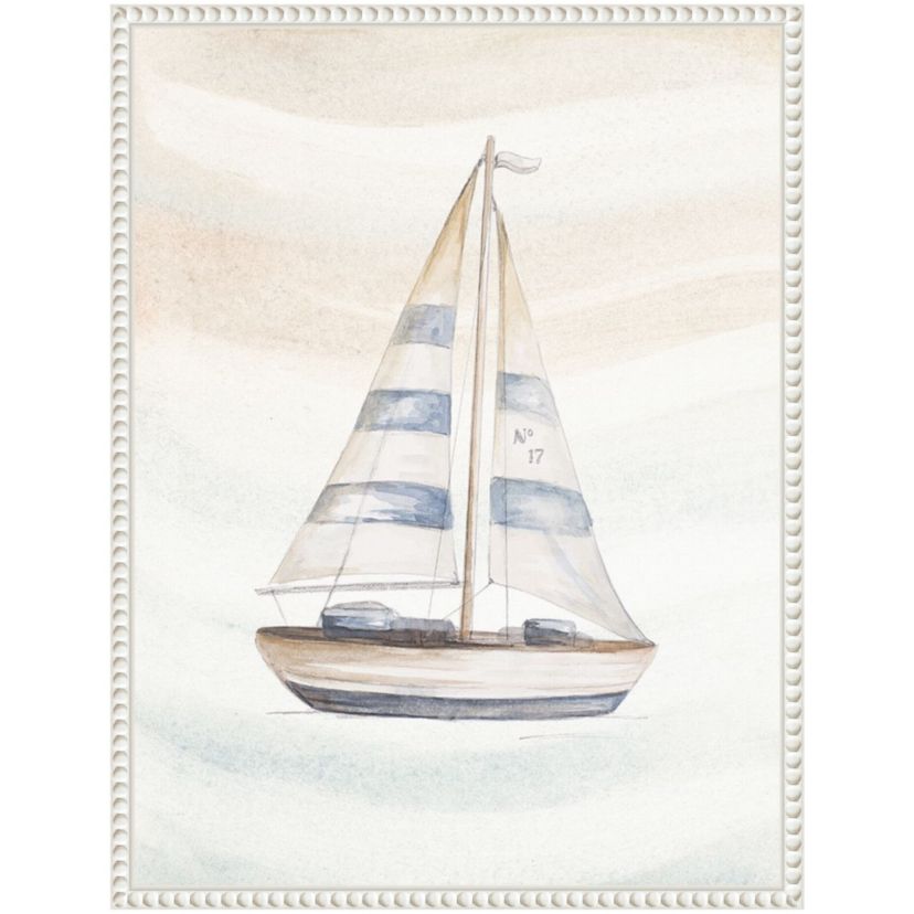 Ocean Oasis Little Sail I Framed Canvas Wall Art Print