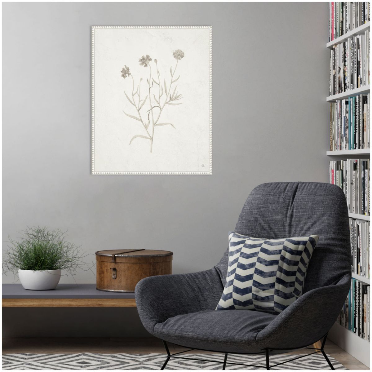 Plants from the Meadow V Framed Canvas Wall Art Print