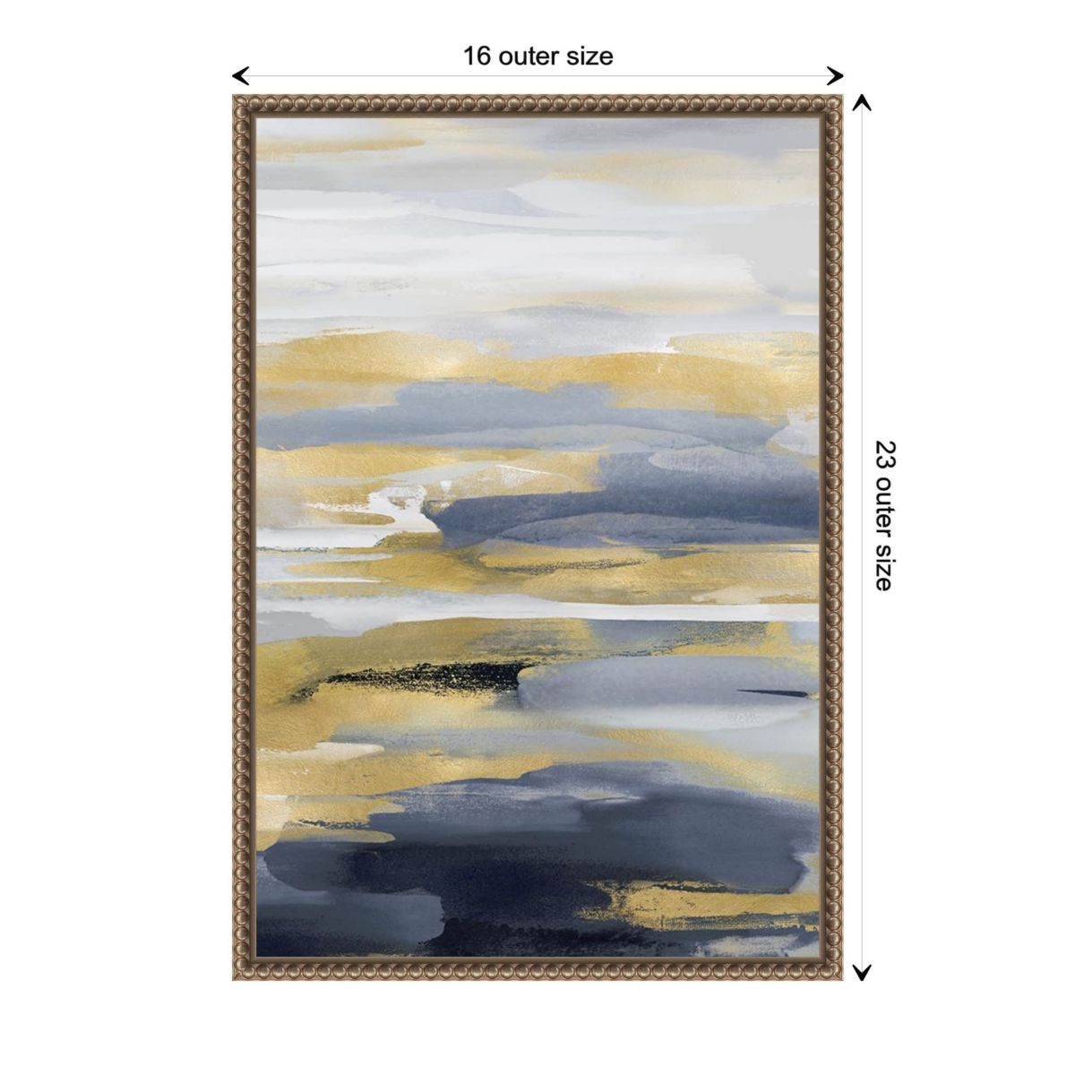 Intuition Blue and Gold II Framed Canvas Wall Art Print