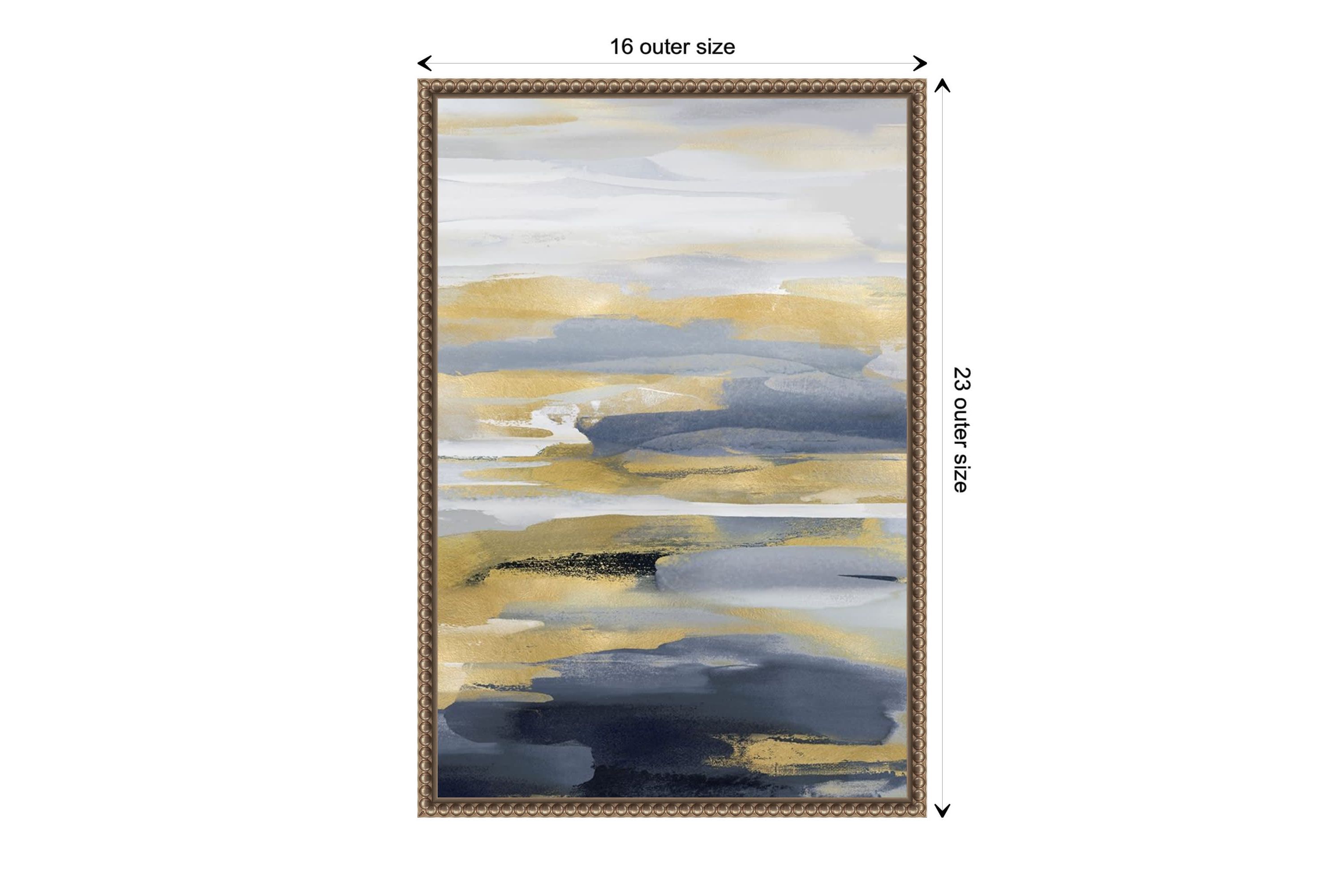 Intuition Blue and Gold II Framed Canvas Wall Art Print