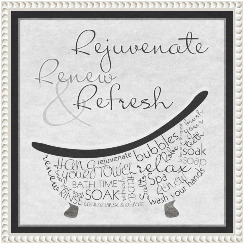 Bath Time I Framed Canvas Wall Art Print