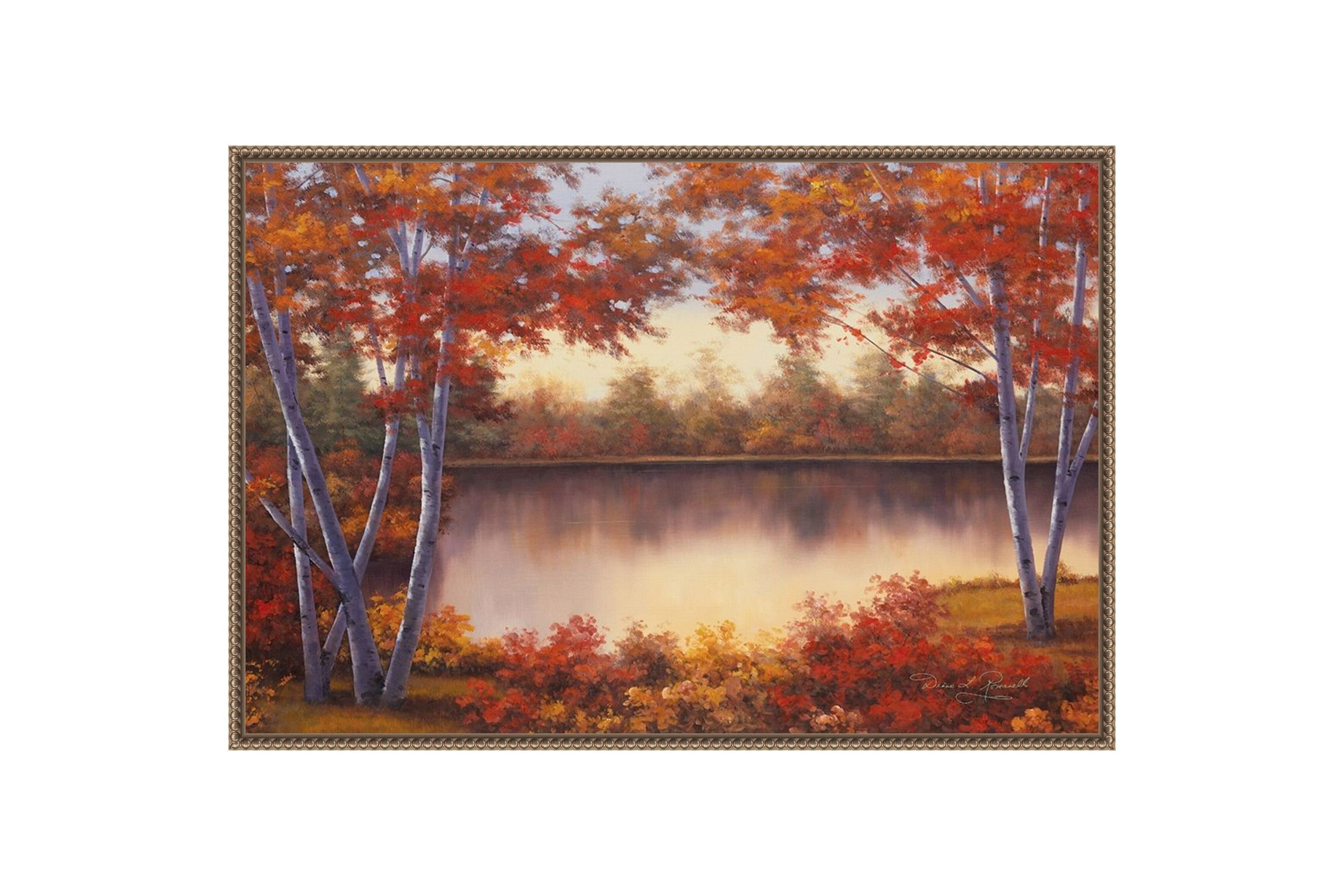 Red and Gold Framed Canvas Wall Art Print