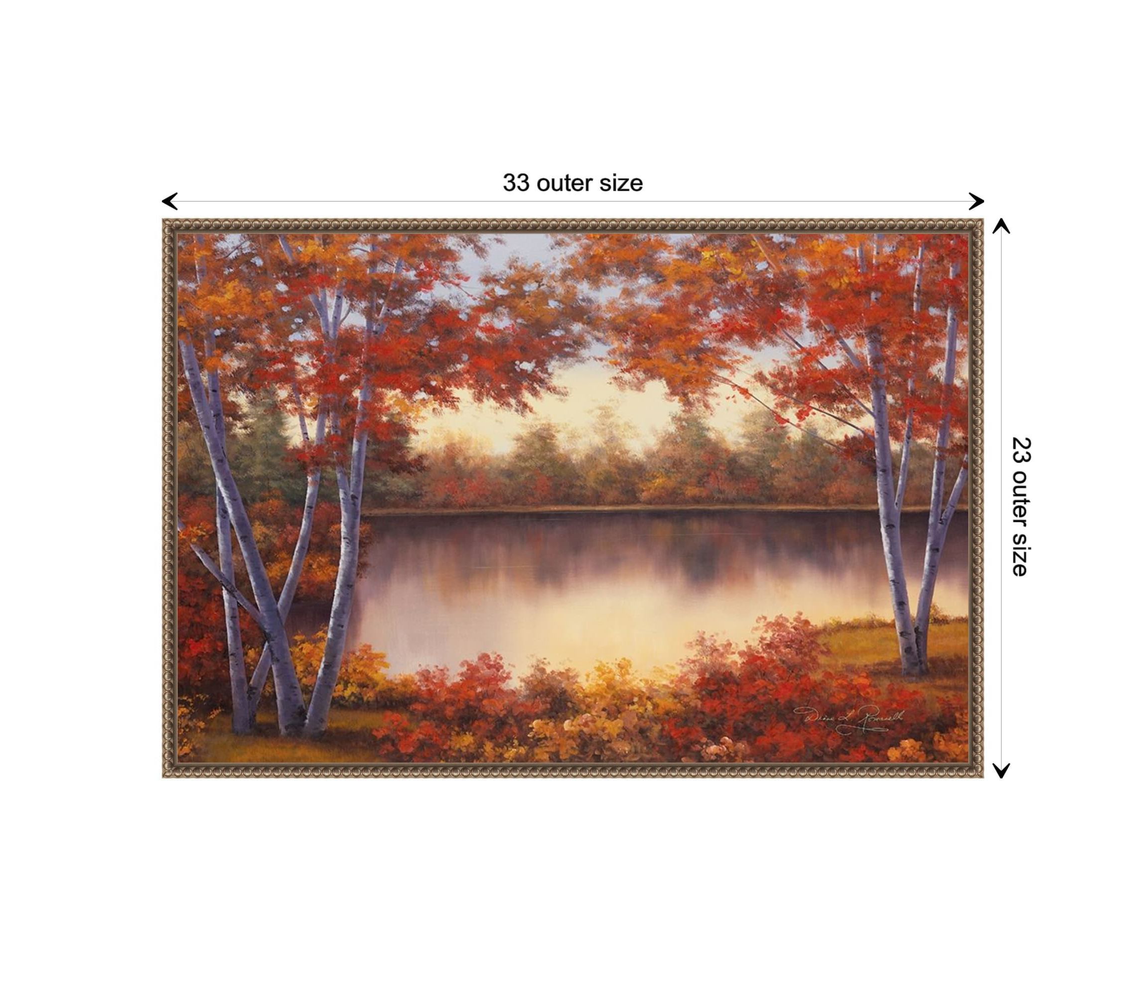 Red and Gold Framed Canvas Wall Art Print