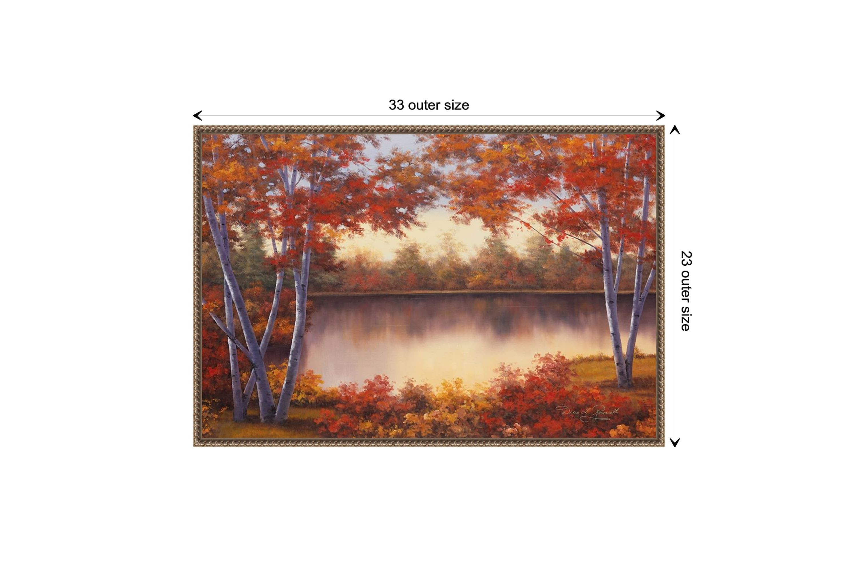 Red and Gold Framed Canvas Wall Art Print