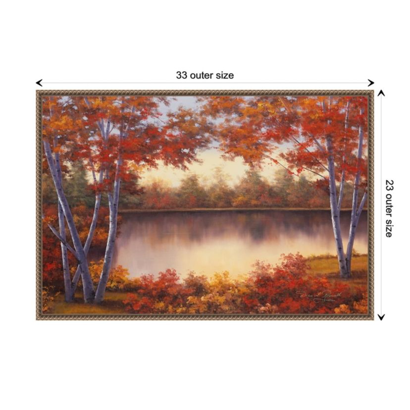 Red and Gold Framed Canvas Wall Art Print