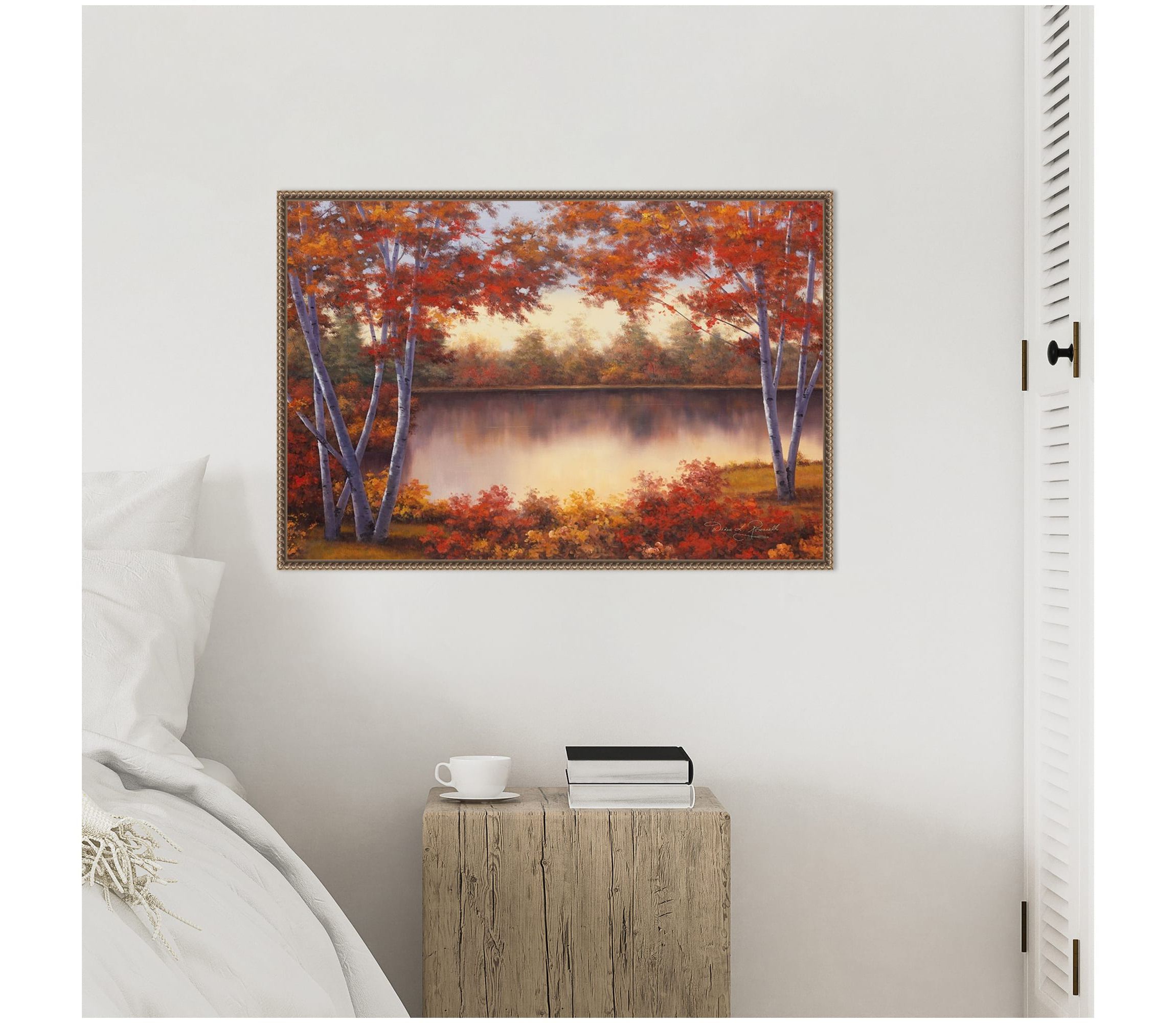 Red and Gold Framed Canvas Wall Art Print