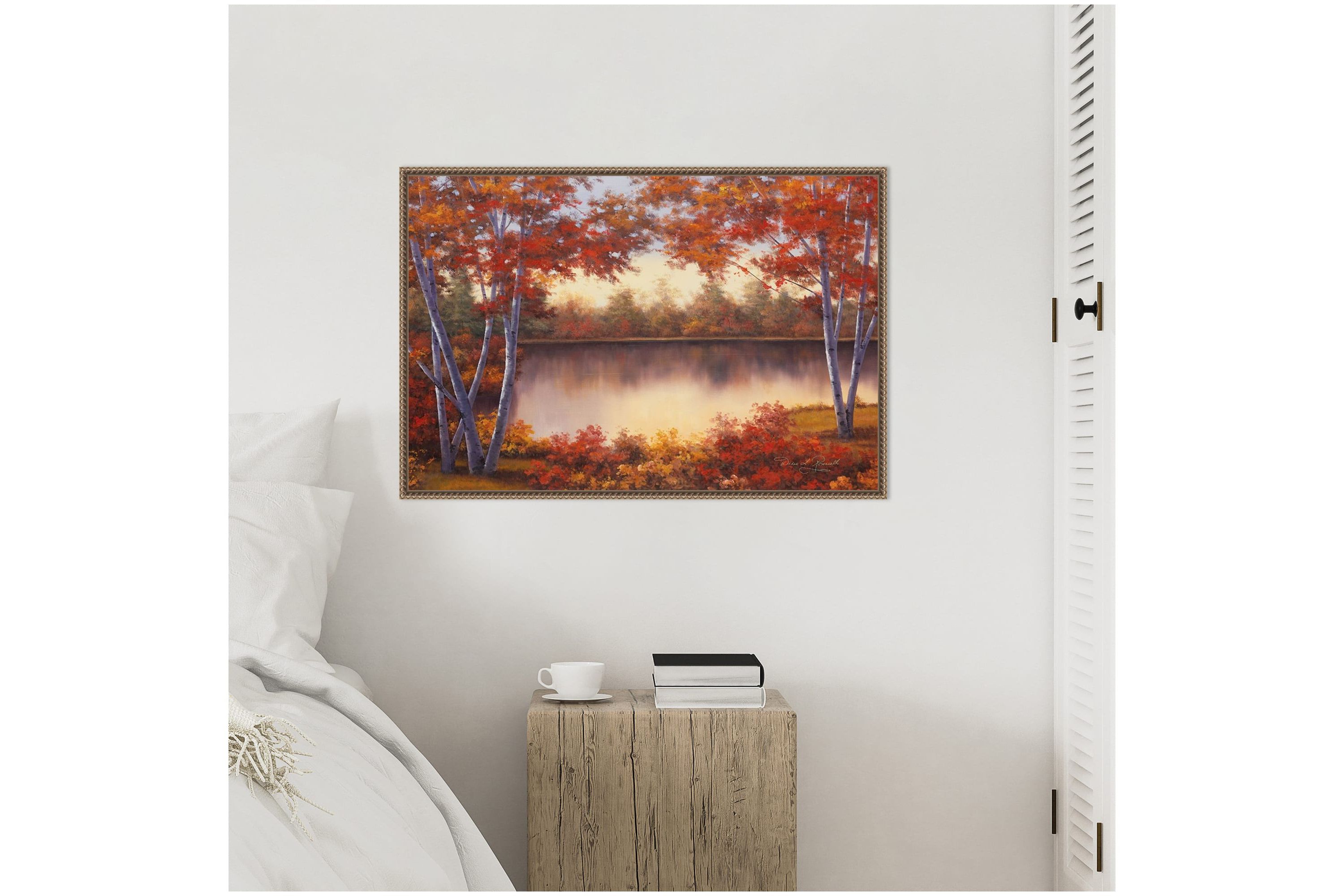 Red and Gold Framed Canvas Wall Art Print
