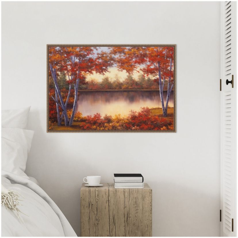Red and Gold Framed Canvas Wall Art Print