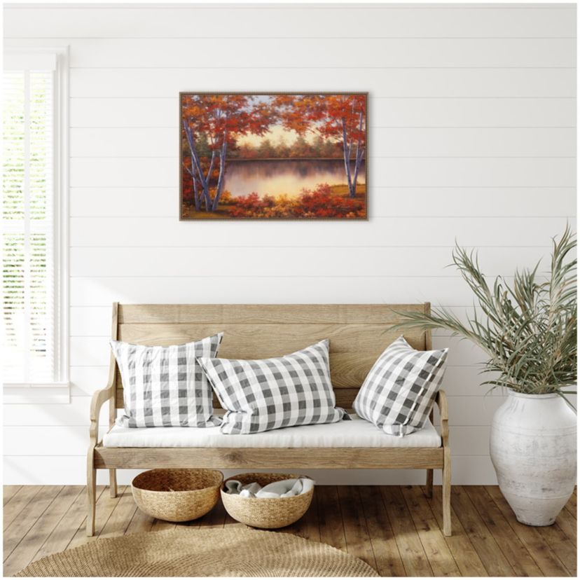 Red and Gold Framed Canvas Wall Art Print