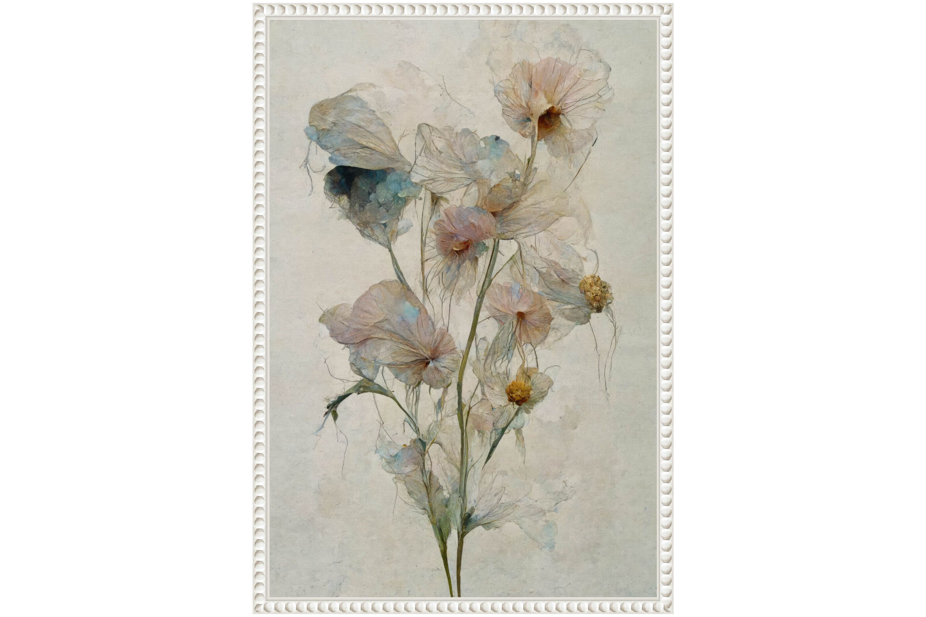 Fragile Flowers Framed Canvas Wall Art Print