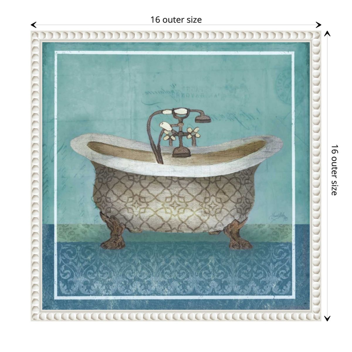Regal Blue Tub II Framed Canvas Wall Art Print