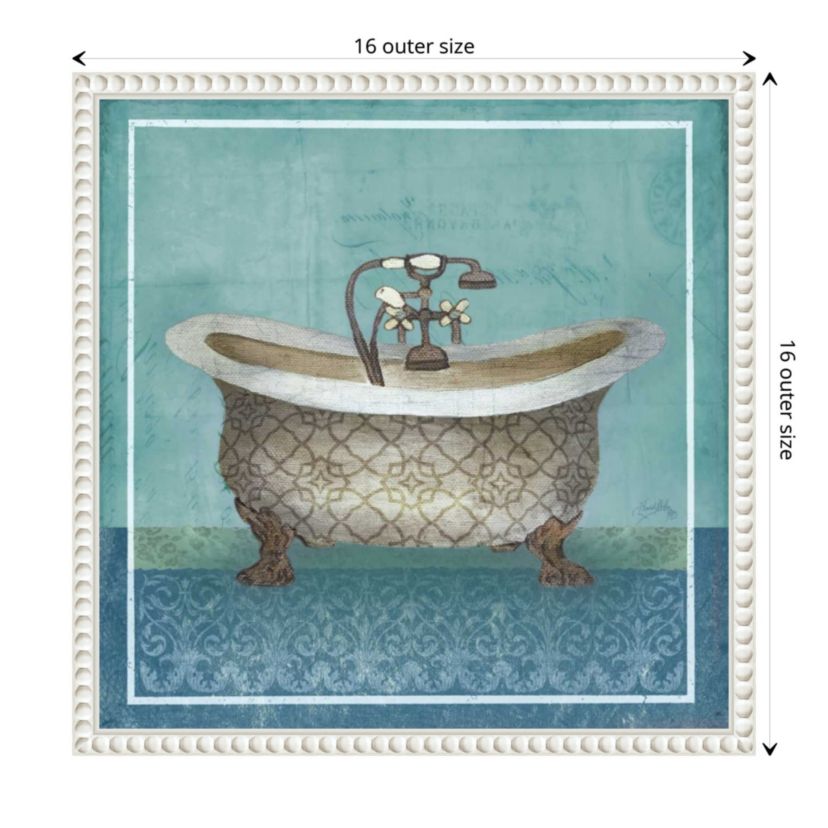 Regal Blue Tub II Framed Canvas Wall Art Print