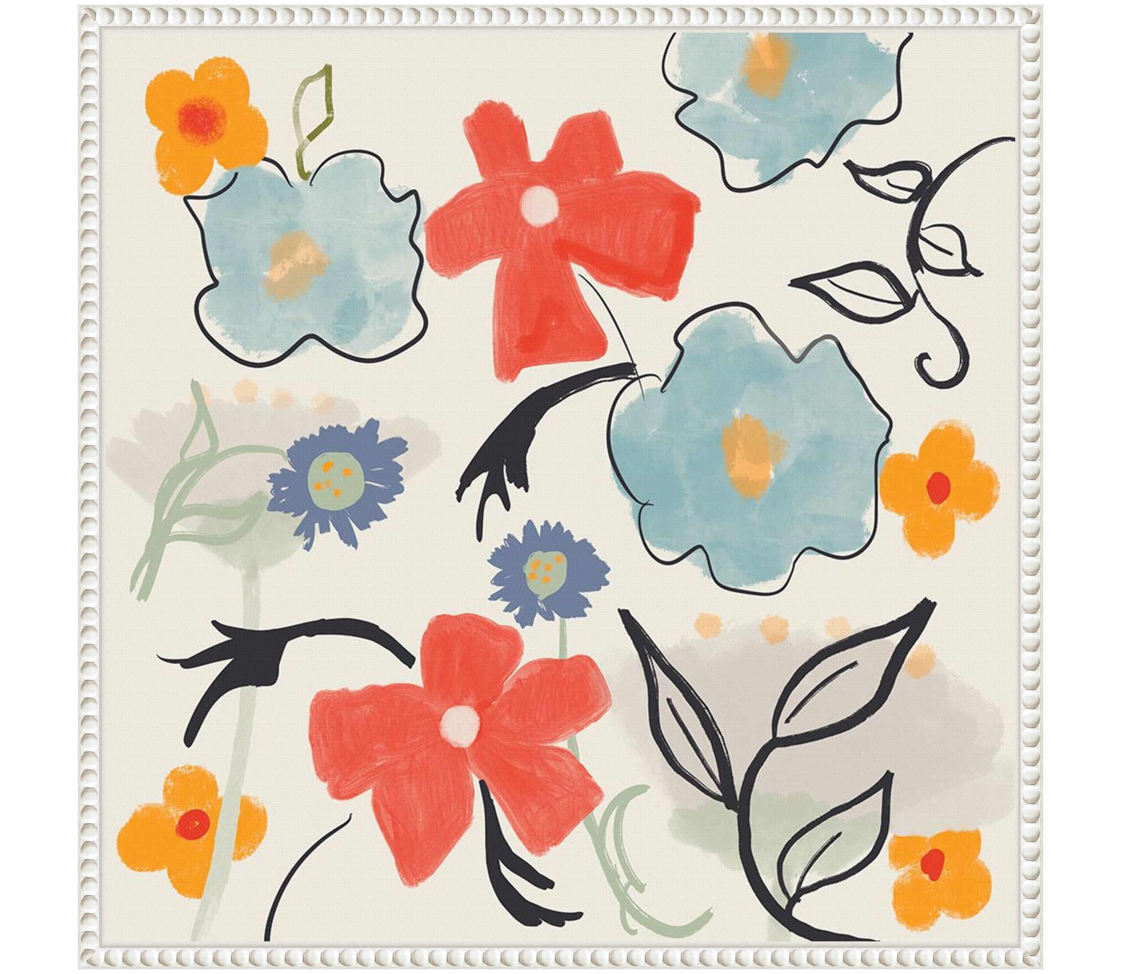 Flower Print Framed Canvas Wall Art Print