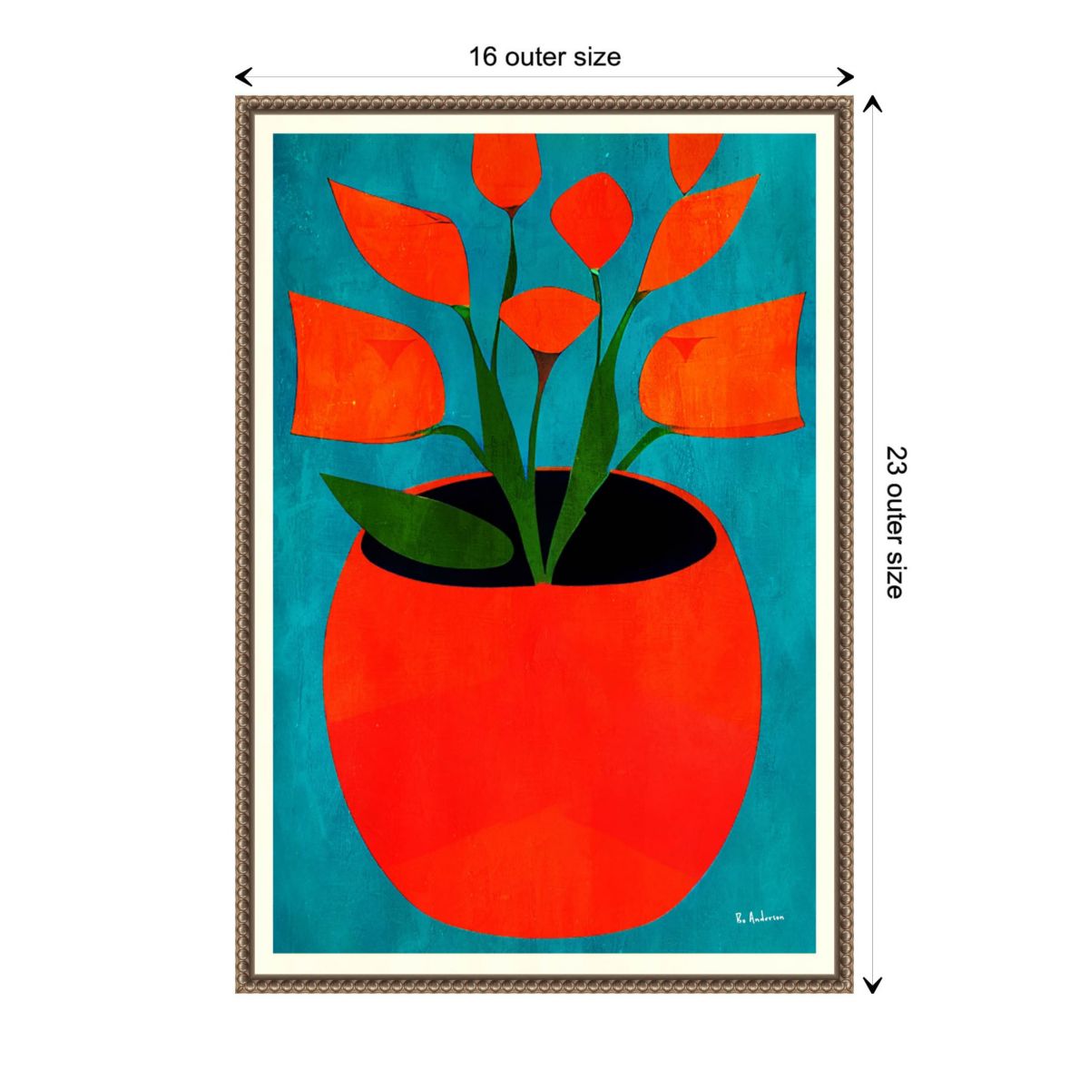 Red Blossoms Framed Canvas Wall Art Print