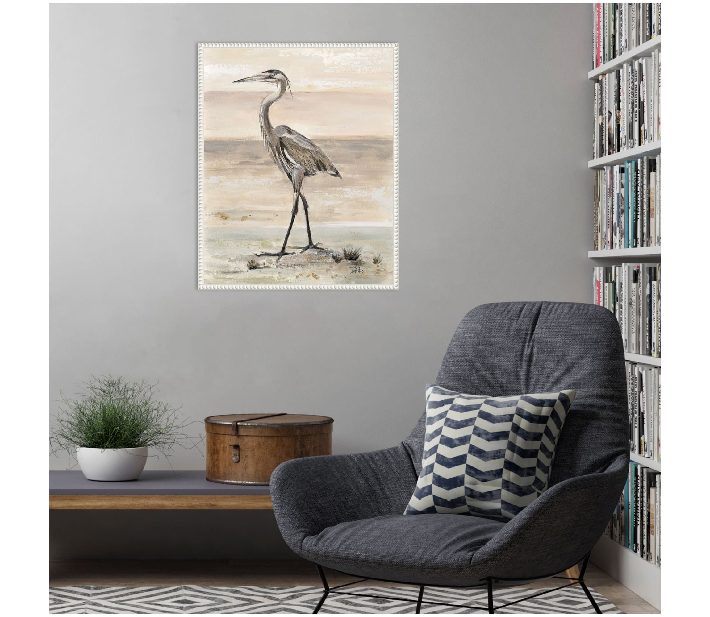 The New Egret Framed Canvas Wall Art Print