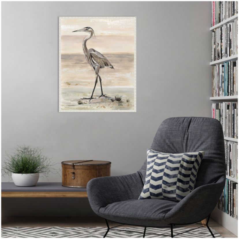The New Egret Framed Canvas Wall Art Print