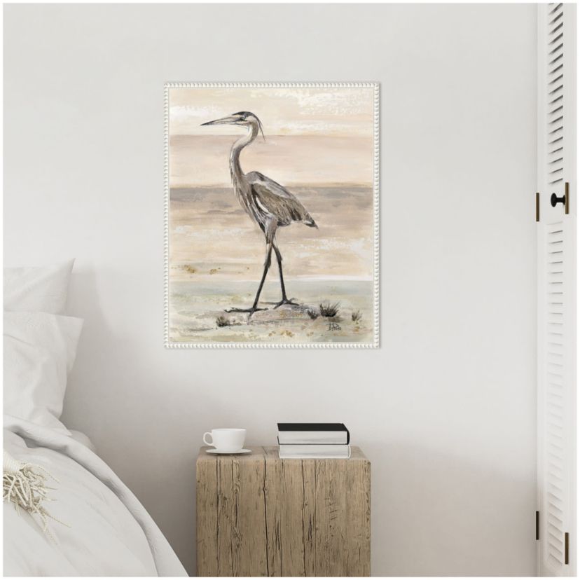 The New Egret Framed Canvas Wall Art Print