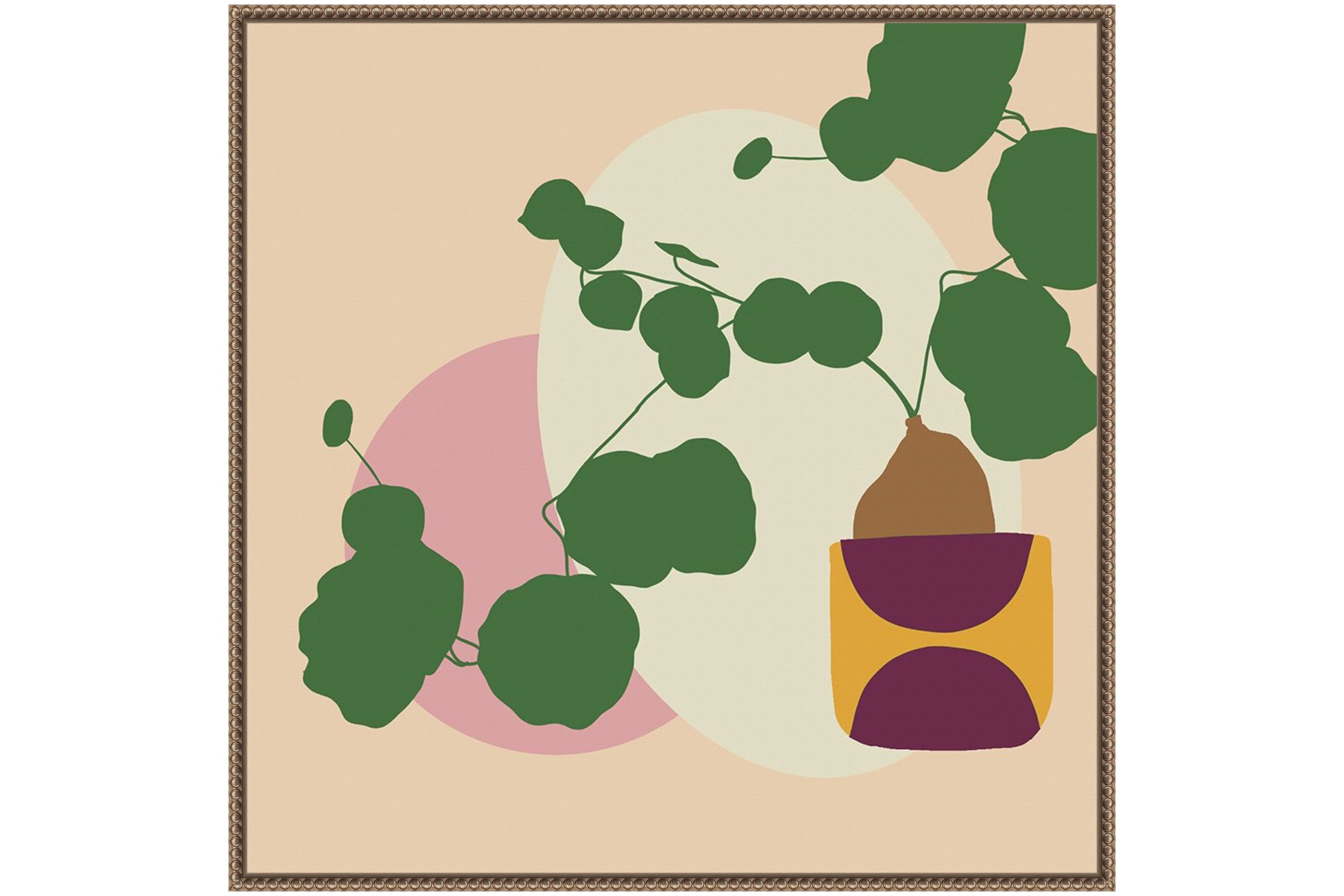 Mod Potted Plant 1I Framed Canvas Wall Art Print