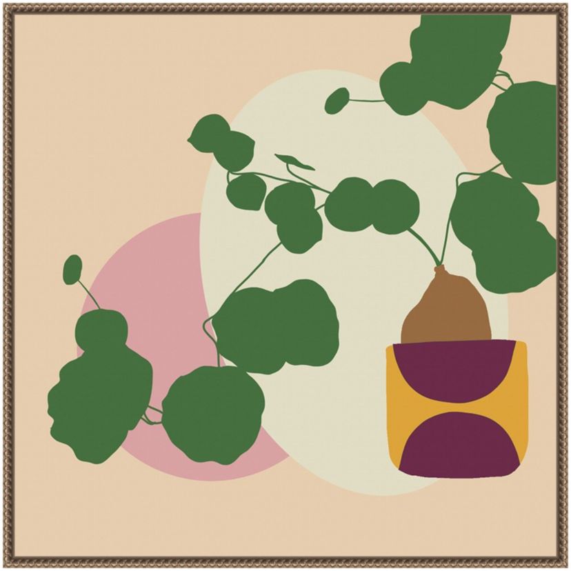 Mod Potted Plant 1I Framed Canvas Wall Art Print