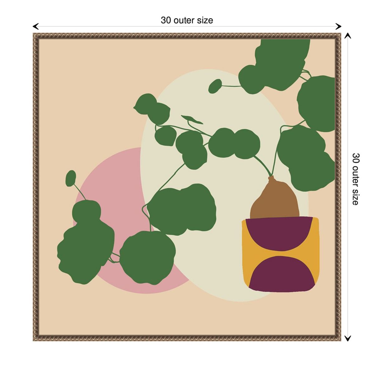 Mod Potted Plant 1I Framed Canvas Wall Art Print