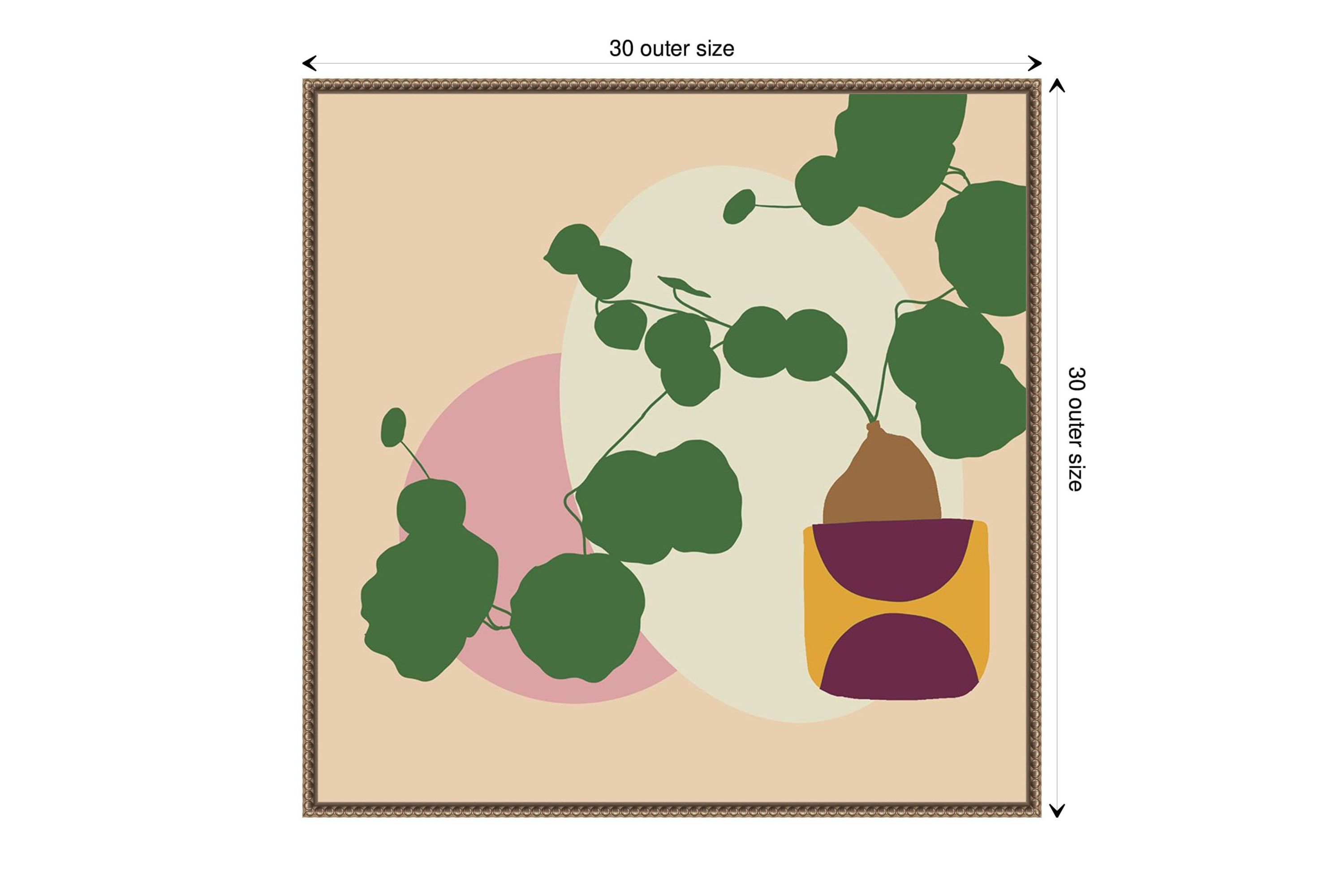 Mod Potted Plant 1I Framed Canvas Wall Art Print