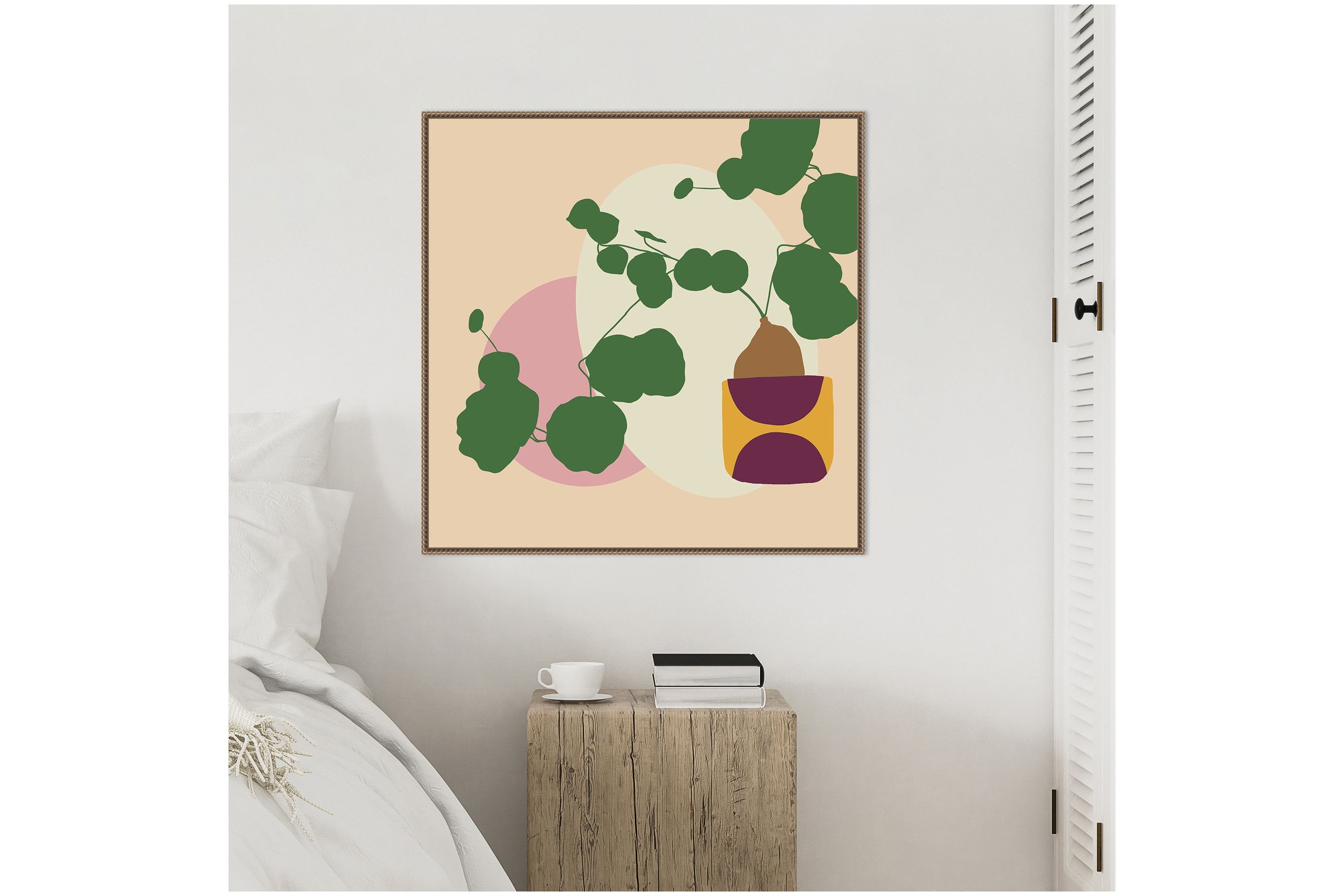 Mod Potted Plant 1I Framed Canvas Wall Art Print